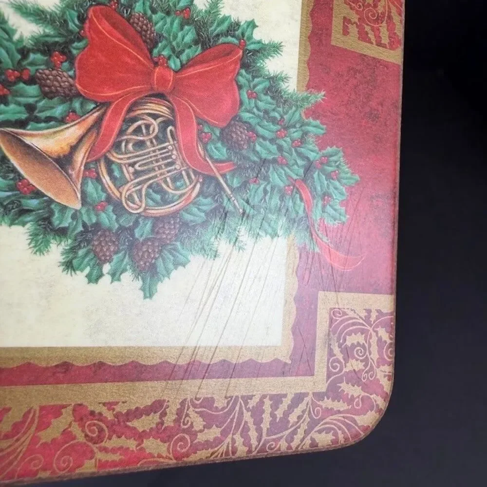Set of 6 Pimpernel Holly Celebration Cork/Acrylic 4.25 in Coasters, England